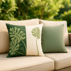 Cojines Bicolor Verde y Beige