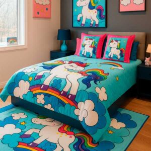 Cobertor Infantil Unicornio Arcoíris