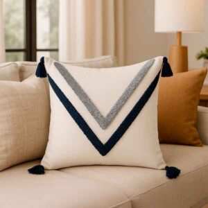 Cojín Chevron Elegante Azul & Gris