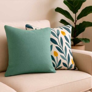 Cojín Azul Tejido Chevron