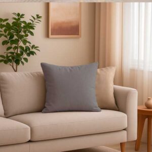 Cojín Decorativo Taupé con Textura Geométrica