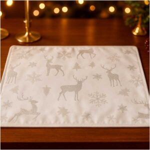 Individual Renos Plateado Bordado